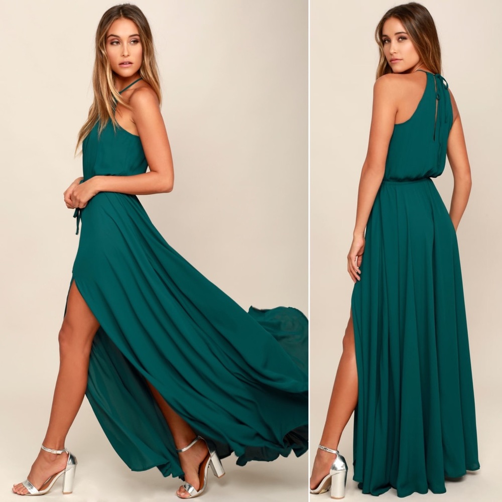 Lulu’s Essence of Style Teal Green Maxi Dress